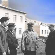 A group of builders with Ivan Ovcharenko.